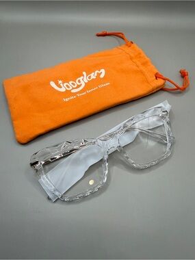Vooglam Clear Square Glasses Frame, No Prescription